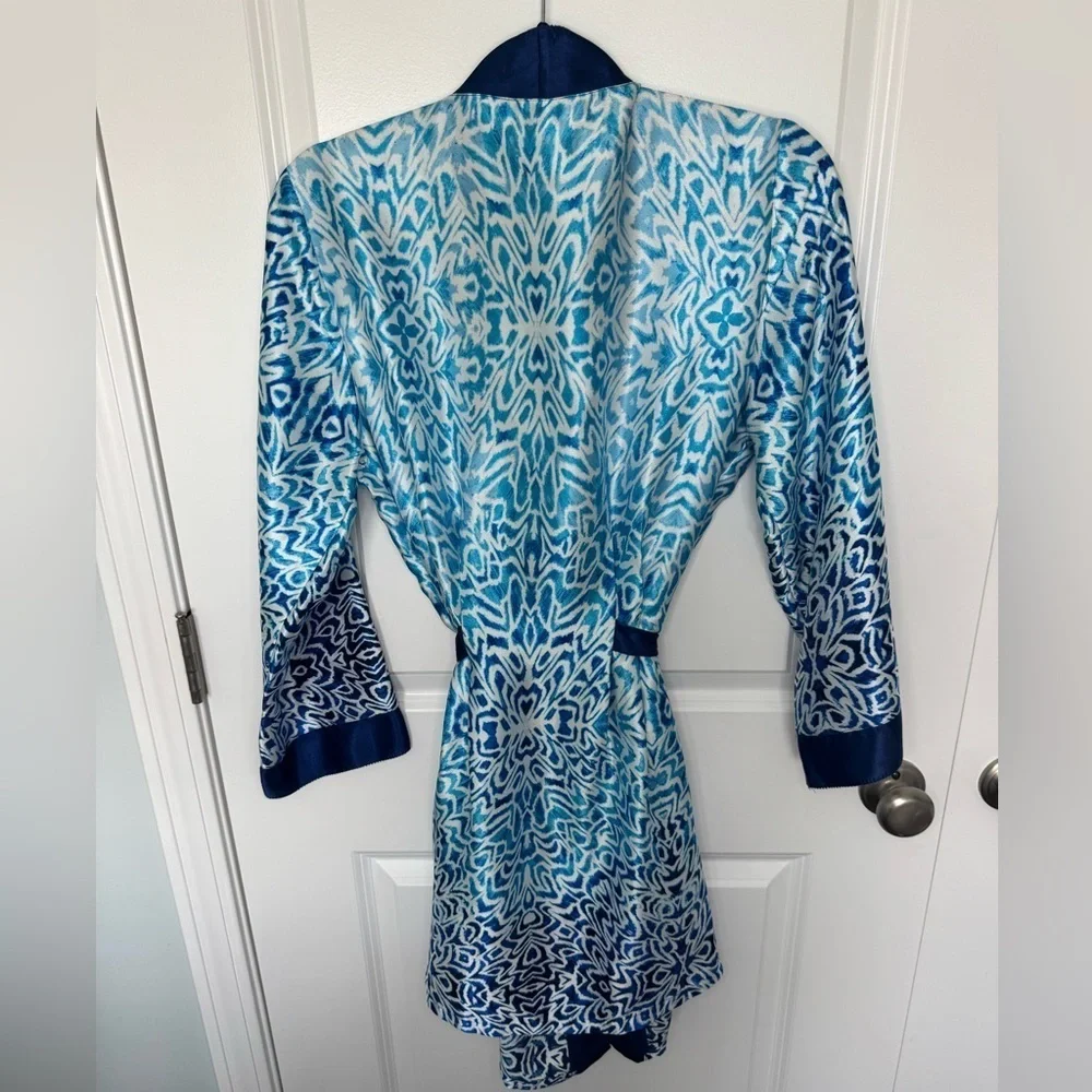 Oscar de la Renta Pink Label Blue Robe Size M - Picture 5 of 6